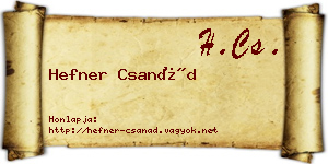 Hefner Csanád névjegykártya